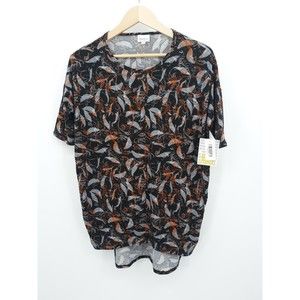 NWT LuLaRoe Irma black/orange/gray print size XXS